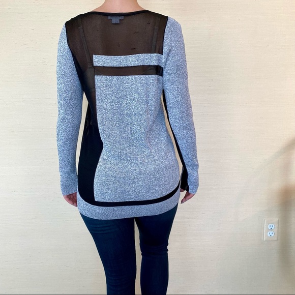 Helmut Lang color block mesh scoop neck sweater - Picture 3 of 6